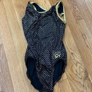 Black and Gold Gymnastics Leotard